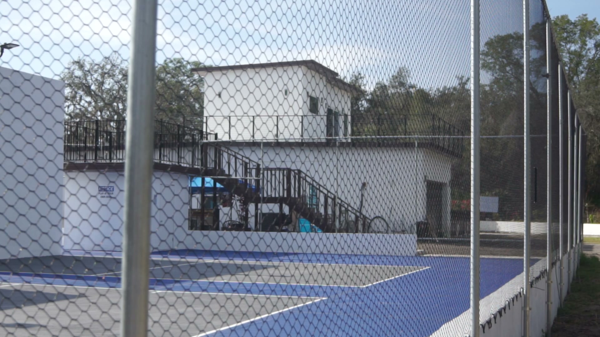 The upper room — 30 feet from the courts